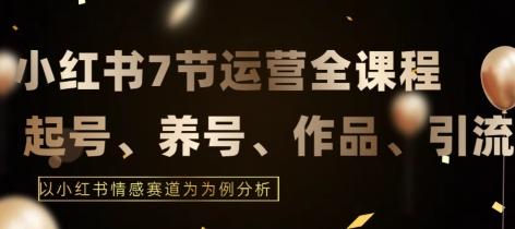 7节小红书运营实战全教程，结合最新情感赛道，打通小红书运营全流程【揭秘】-点子口袋网