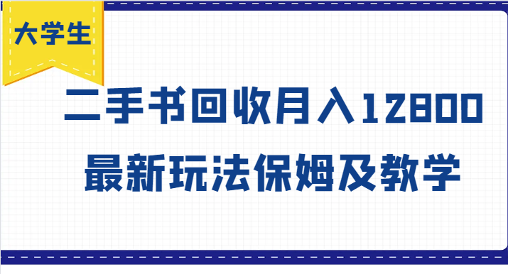 大学生创业风向标，二手书回收月入12800，最新玩法保姆及教学-点子口袋网
