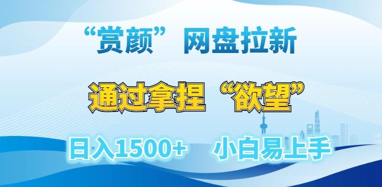 “赏颜”网盘拉新赛道，通过拿捏“欲望”日入1500+，小白易上手【揭秘】-点子口袋网