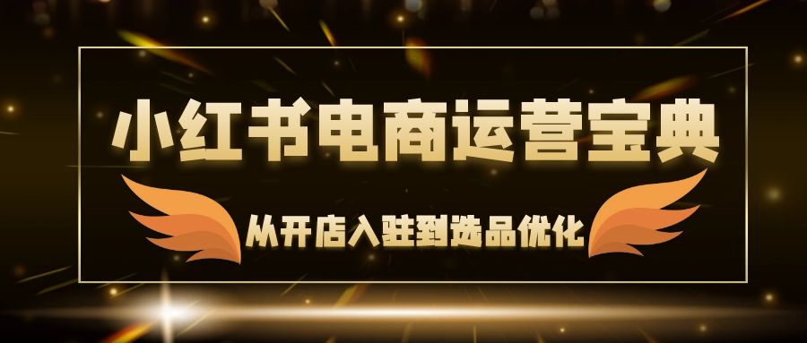 小红书电商运营宝典：从开店入驻到选品优化，一站式解决你的电商难题-点子口袋网