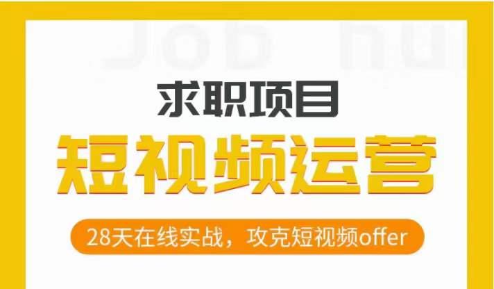 短视频运营求职实操项目，28天在线实战，攻克短视频offer-点子口袋网