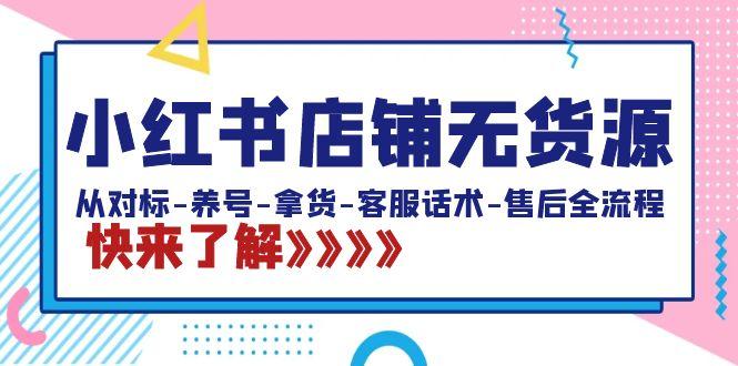 小红书店铺无货源：从对标-养号-拿货-客服话术-售后全流程(20节课)-点子口袋网