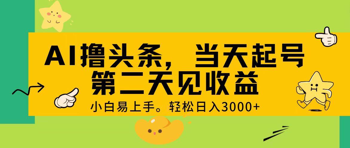 AI撸头条，轻松日入3000+，当天起号，第二天见收益。-点子口袋网