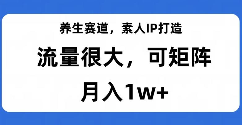 养生赛道，素人IP打造，流量很大，可矩阵，月入1w+【揭秘】-点子口袋网
