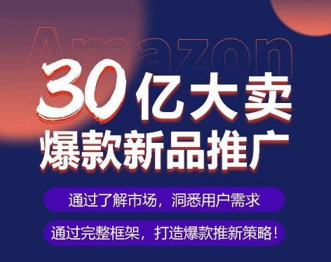 亚马逊·30亿大卖爆款新品推广，可复制、全程案例实操的爆款推新SOP-点子口袋网