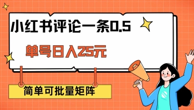 小红书评论一条0.5元 单账号一天可得25元 可矩阵操作 简单无脑靠谱【揭秘】-点子口袋网