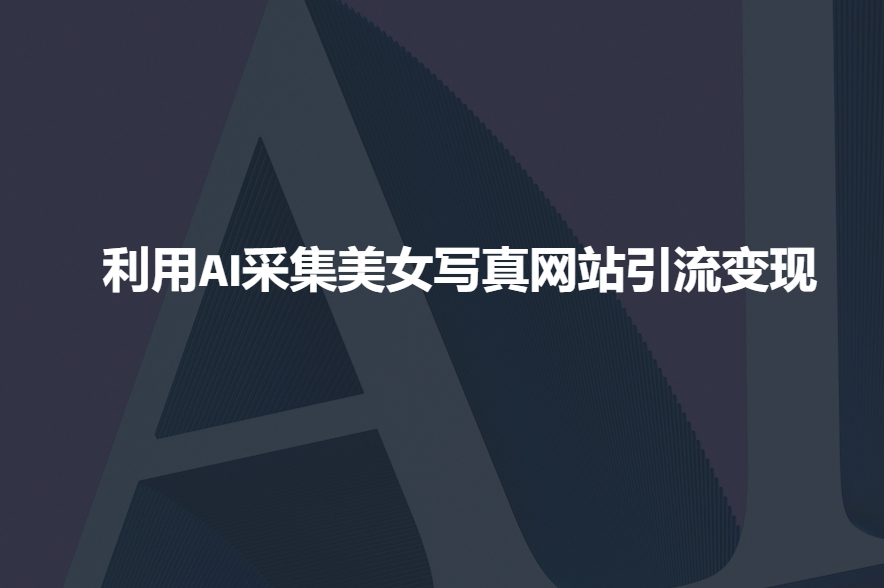 利用AI采集美女写真网站引流变现，引流嘎嘎的-点子口袋网