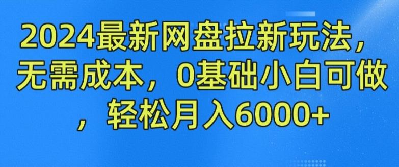 2024最新网盘拉新玩法，无需成本，0基础小白可做，轻松月入6000+【揭秘】-点子口袋网