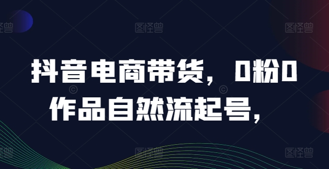 抖音电商带货，0粉0作品自然流起号，热销20多万人的抖音课程的经验分享-点子口袋网