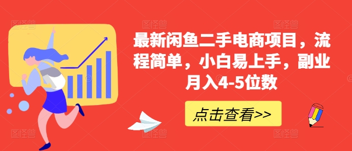 最新闲鱼二手电商项目，流程简单，小白易上手，副业月入4-5位数!-点子口袋网
