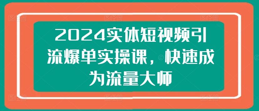 2024实体短视频引流爆单实操课，快速成为流量大师-点子口袋网