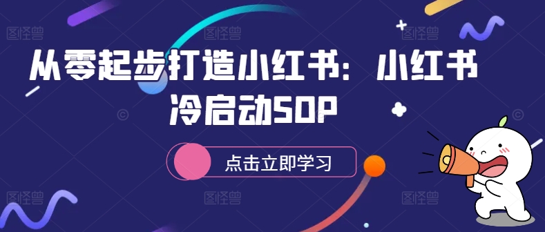 从零起步打造小红书：小红书冷启动SOP-点子口袋网