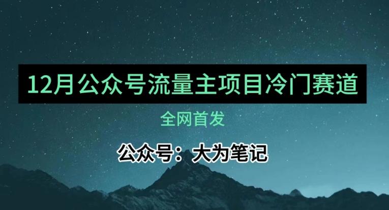 12月份最新公众号流量主小众赛道推荐，30篇以内就能入池！-点子口袋网