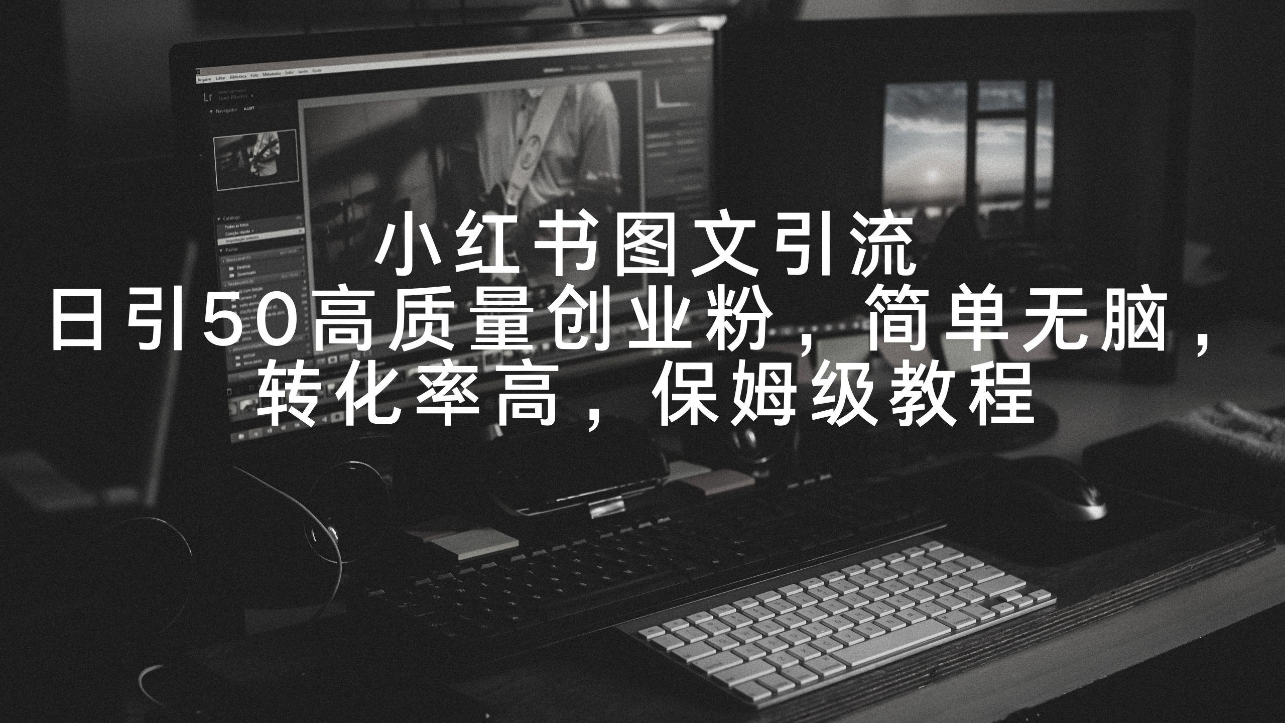 小红书图文引流，日引50高质量创业粉，简单无脑，转化率高，保姆级教程-点子口袋网