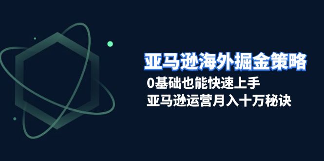 亚马逊海外掘金策略，0基础也能快速上手，亚马逊运营月入十万秘诀-点子口袋网