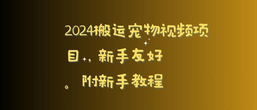 2024搬运宠物视频项目，新手友好，完美去重，附新手教程【揭秘】-点子口袋网