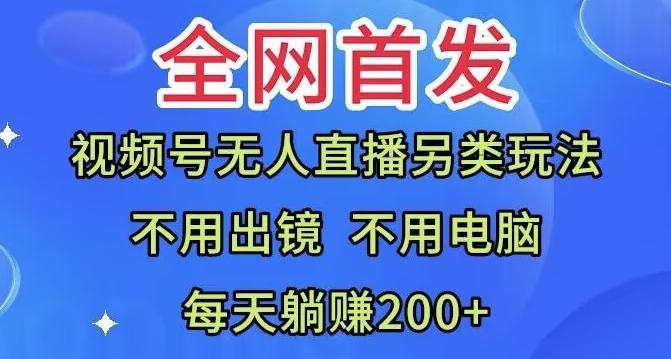 全网首发：视频号无人直播另类玩法，无需电脑，每天躺赚200+-点子口袋网