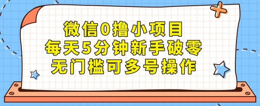 微信0撸小项目，每天5分钟新手破零，无门槛可多号操作-点子口袋网