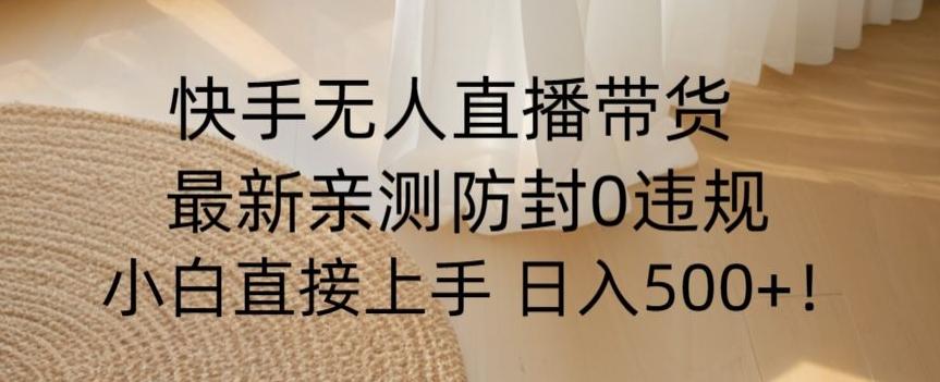 快手无人直播带货从0-1落地教学，最新防封0粉开播，小白可上手日入500+【揭秘】-点子口袋网