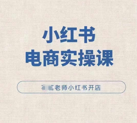 小红薯电商实操课，小红书开店实操必学课-点子口袋网