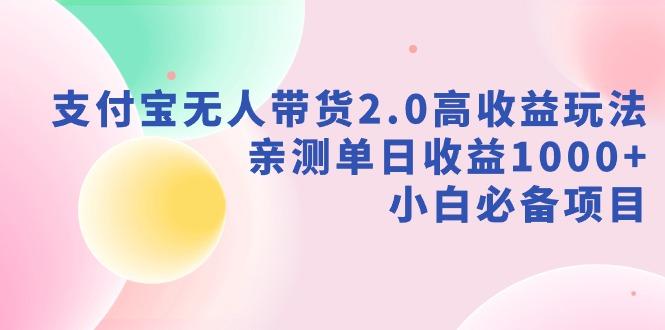 支付宝无人带货2.0高收益玩法，亲测单日收益1000+，小白必备项目-点子口袋网
