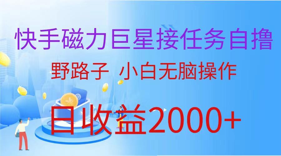 (9985期)(蓝海项目)快手磁力巨星接任务自撸，野路子，小白无脑操作日入2000+-点子口袋网