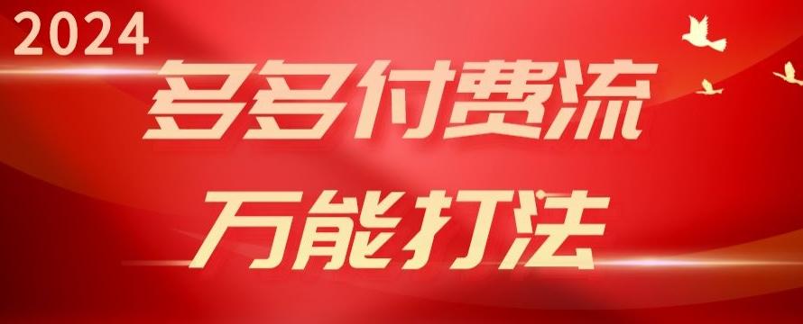 2024多多付费流万能打法、强付费起爆、流量逻辑、高转化、高投产【揭秘】-点子口袋网