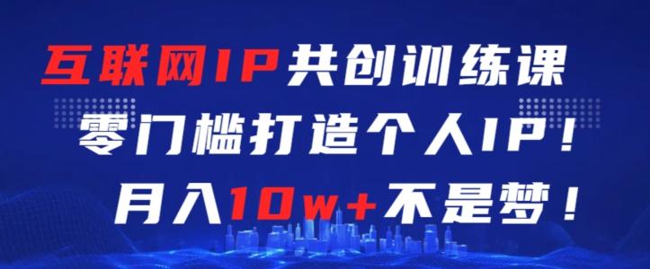 互联网IP共创训练课，零门槛零基础打造个人IP，月入10w+不是梦【揭秘】-点子口袋网