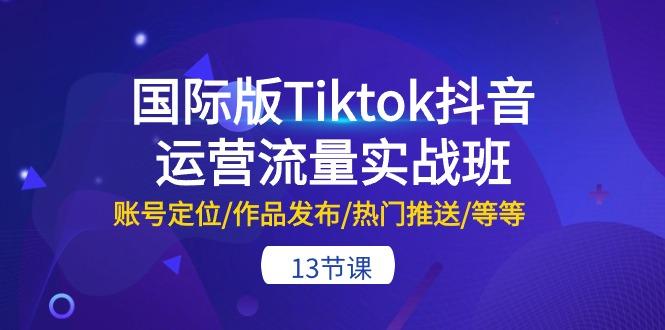 国际版Tiktok抖音运营流量实战班：账号定位/作品发布/热门推送/等等-13节-点子口袋网
