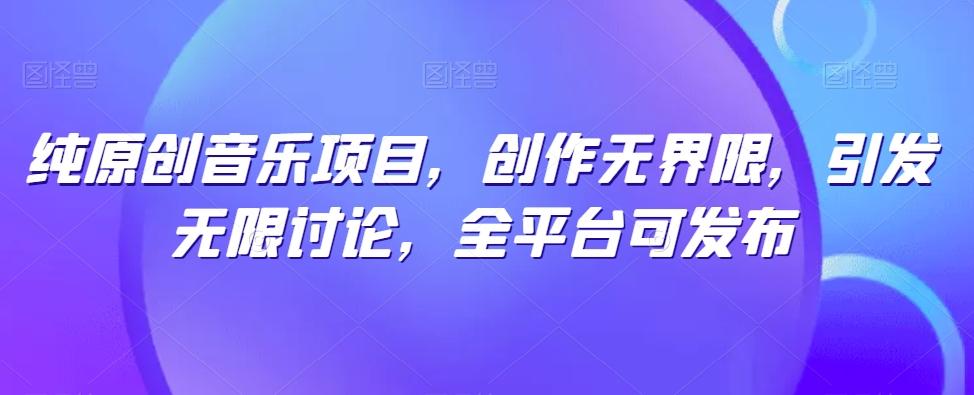 纯原创音乐项目，创作无界限，引发无限讨论，全平台可发布【揭秘】-点子口袋网