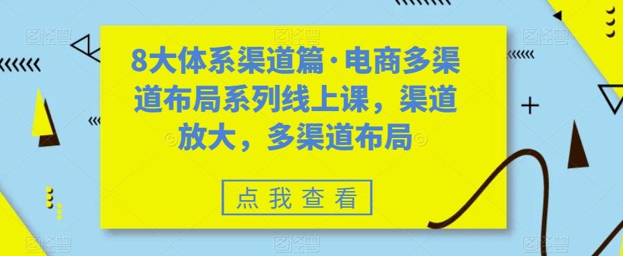8大体系渠道篇·电商多渠道布局系列线上课，渠道放大，多渠道布局-点子口袋网