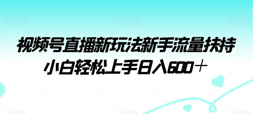 视频号直播新玩法新手流量扶持小白轻松上手日入600＋【揭秘】-点子口袋网