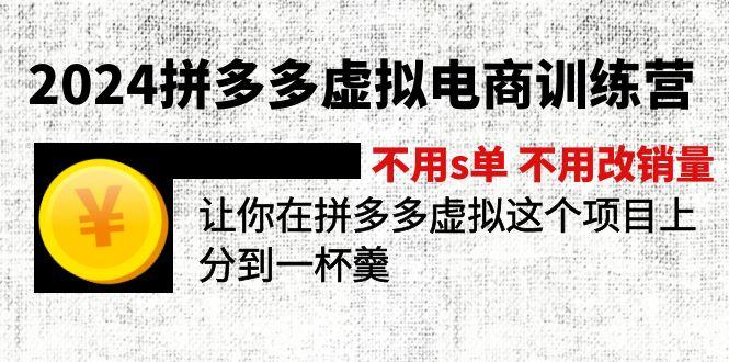 2024拼多多虚拟电商训练营 不用s单 不用改销量  在拼多多虚拟上分到一杯羹-点子口袋网