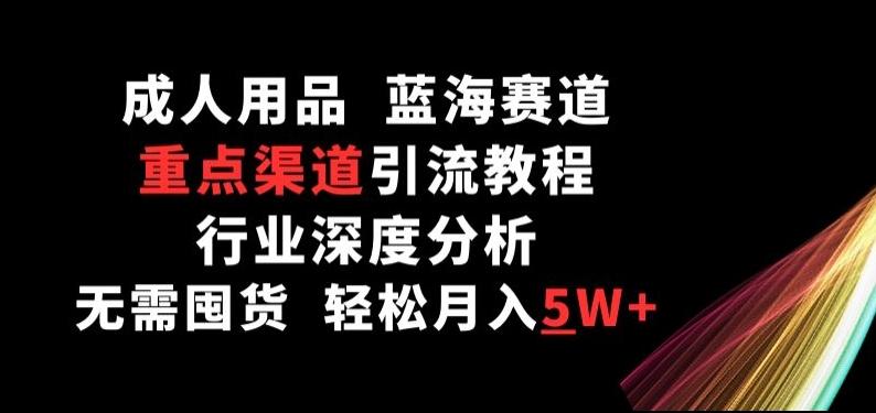 成人用品，蓝海赛道，重点渠道引流教程，行业深度分析，无需囤货，轻松月入5W+【揭秘】-点子口袋网