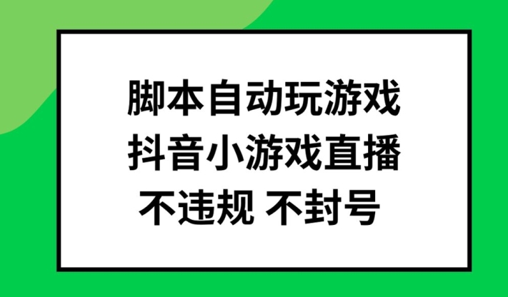 脚本自动玩游戏，抖音小游戏直播，不违规不封号可批量做【揭秘】-点子口袋网