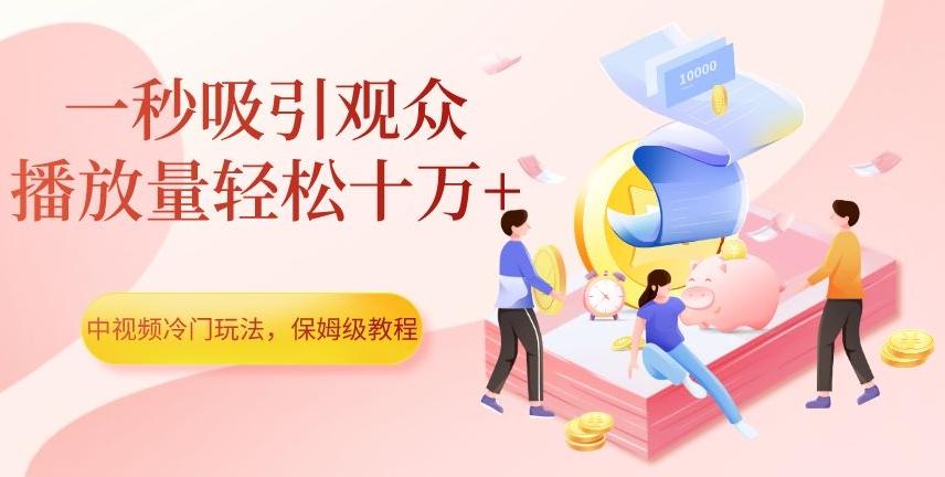 中视频冷门玩法，一秒吸引观众，播放量轻松十万+，保姆级教程【揭秘】-点子口袋网