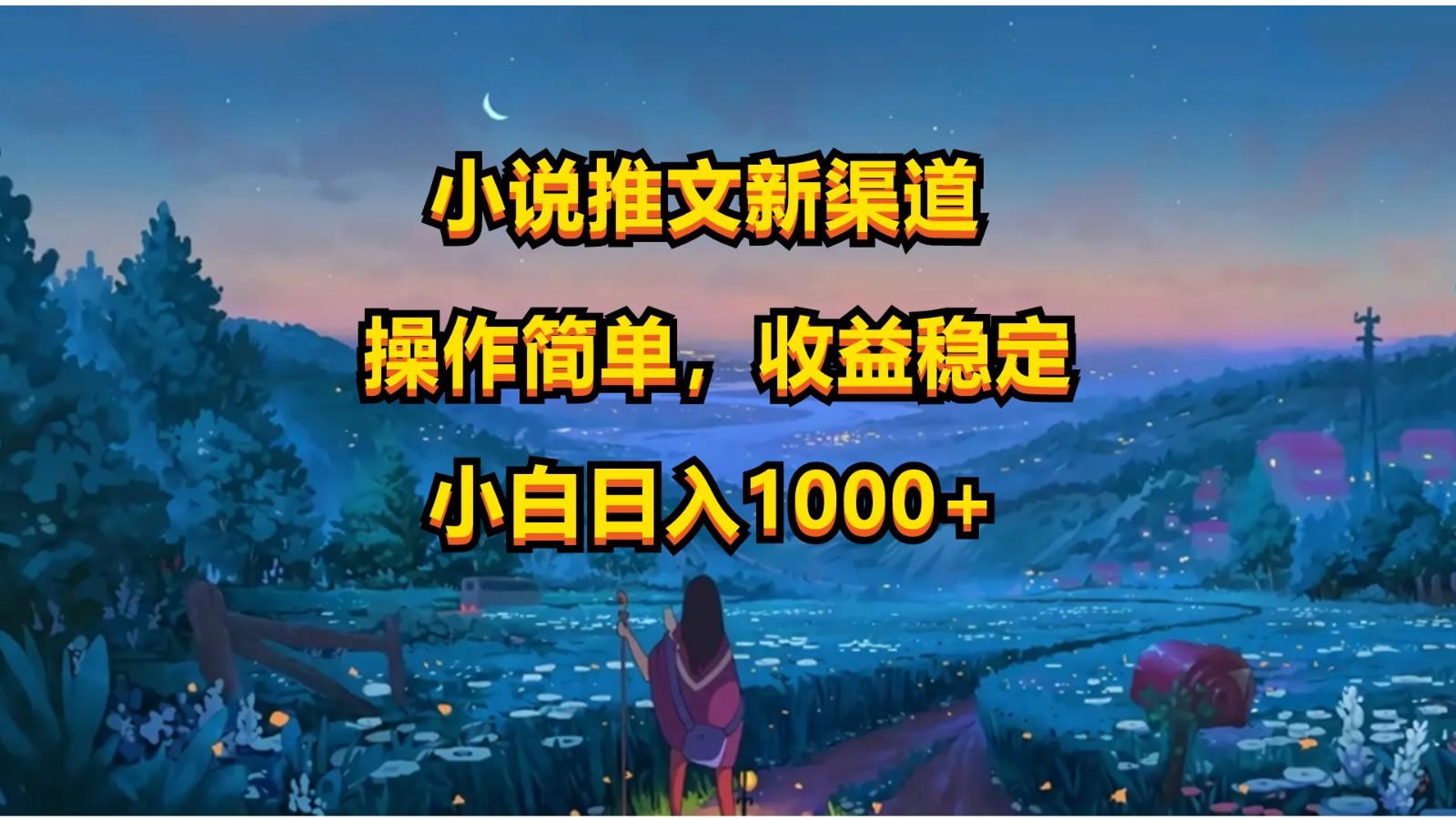 小说推文新玩法，操作简单，收益稳定，日入1000+-点子口袋网
