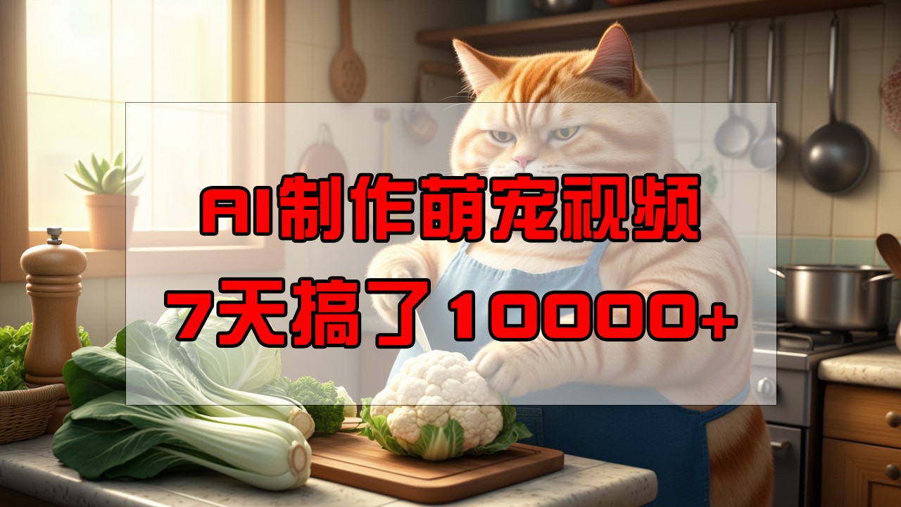 靠AI制作萌宠视频，7天搞了1万+，操作简单门槛低，有手机就行-点子口袋网