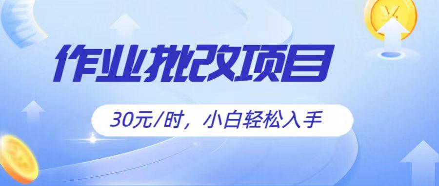 作业批改项目30元/时，简单小白轻松入手，非常适合兼职-点子口袋网