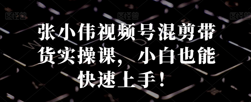 张小伟视频号混剪带货实操课，小白也能快速上手！-点子口袋网