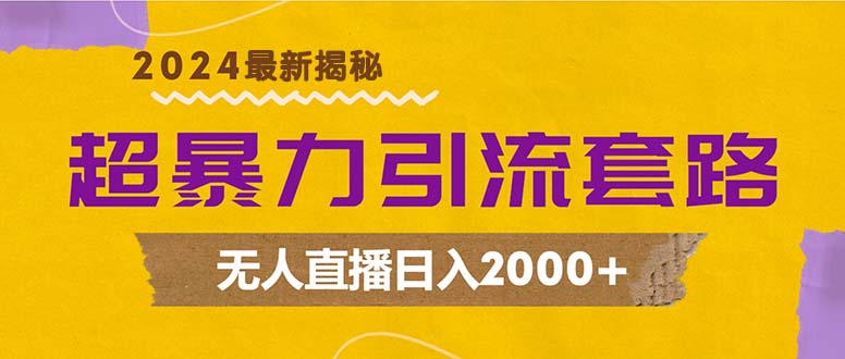 超暴力引流套路，无人直播日入2000+-点子口袋网