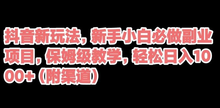 抖音新玩法，新手小白必做副业项目，保姆级教学，轻松日入1000+（附渠道）-点子口袋网