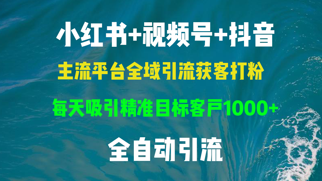 小红书，视频号，抖音主流平台全域引流获客打粉，每天吸引精准目标客户...-点子口袋网