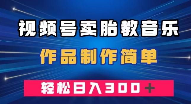 视频号卖胎教音乐，作品制作简单，一单49，轻松日入300＋-点子口袋网
