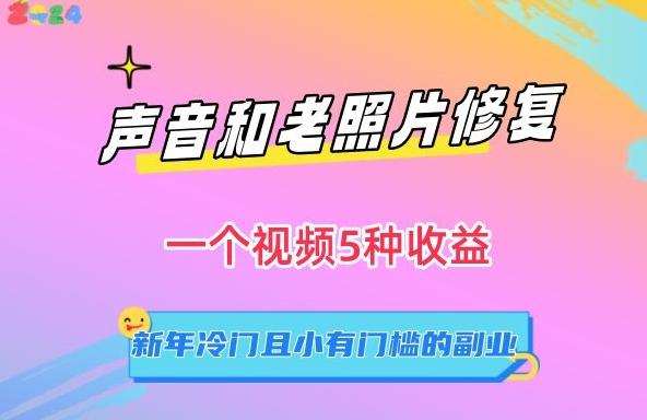 声音和老照片修复，一个视频5种收益，新年冷门且小有门槛的副业【揭秘】-点子口袋网