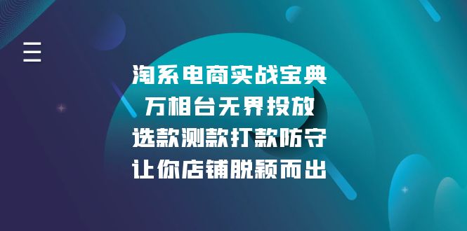 淘系电商实战宝典：万相台无界投放，选款测款打款防守，让你店铺脱颖而出-点子口袋网