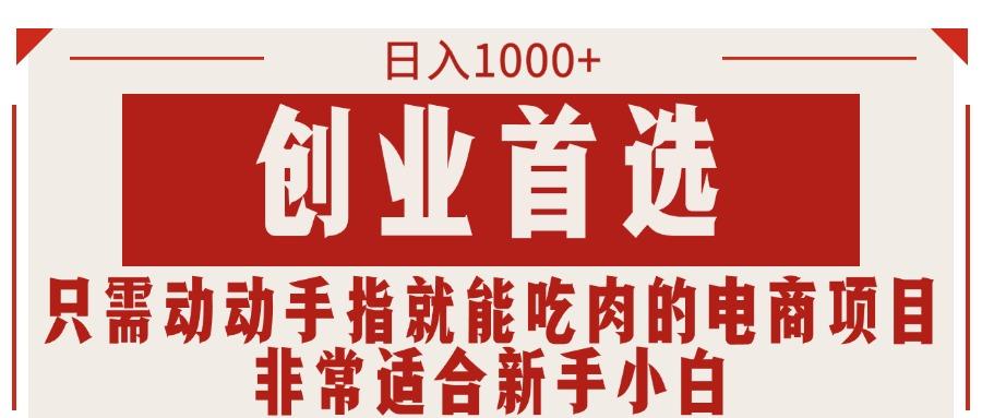 只需动动手指就能吃肉的电商项目，日入1000+，创业首选，非常适合新手小白-点子口袋网