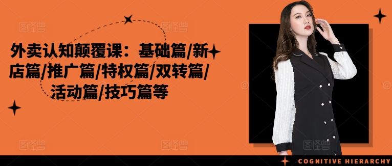 外卖认知颠覆课：基础篇/新店篇/推广篇/特权篇/双转篇/活动篇/技巧篇等-点子口袋网