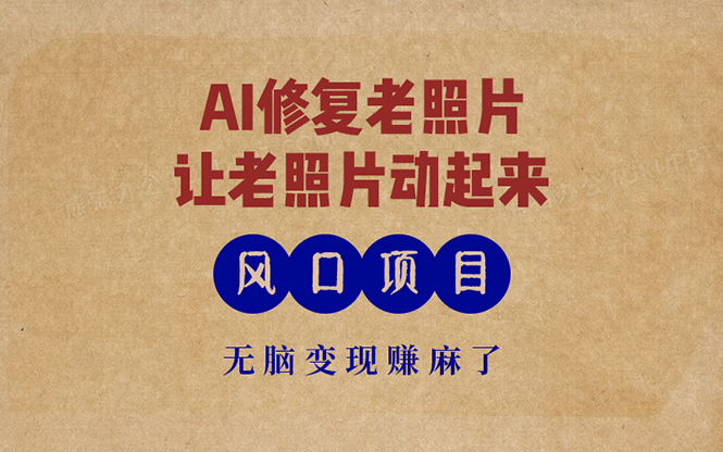 最新风口项目，AI一键修复老照片，让老照片动起来，接单到手软，无脑变...-点子口袋网