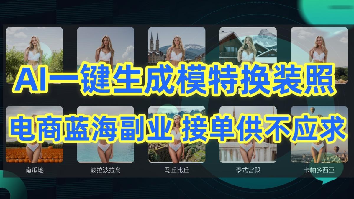 AI制作一键生成模特换装照，电商蓝海副业，接单供不应求-点子口袋网
